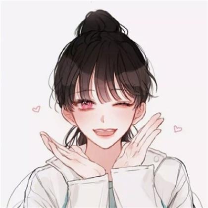 二次元q版情侣头像动漫一男一女合眼可爱点