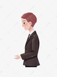穿西装的帅气新郎人物侧面设计可商用元素素材图片免费下载千库网
