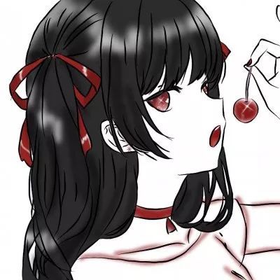 红色头像女生卡通动漫头像
