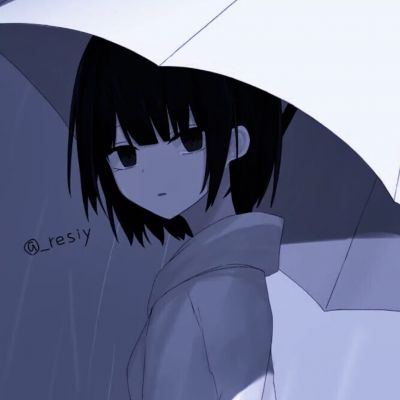 动漫清冷蓝色系头像,清冷的动漫女生头像