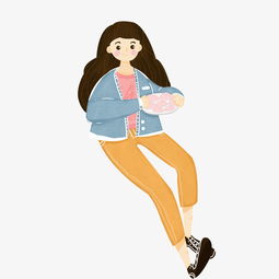 卡通冬季女生装饰元素图片素材其他格式下载动漫人物大全