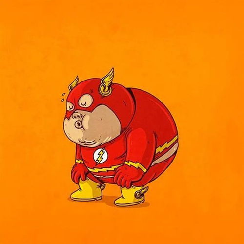 幽默插画当动漫英雄都是吃货