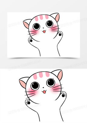 小白猫图片卡通可爱呆萌大全熊猫办公