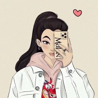 迪士尼公主对镜自拍头像