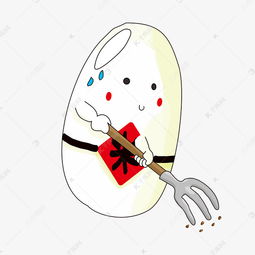 卡通拟人大米插画素材图片免费下载千库网