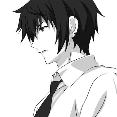 二次元黑白男生qq动漫头像