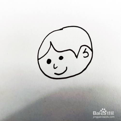 如何来画一位闻花香的卡通女孩简笔画呢