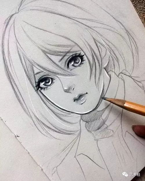 手绘教程教你用素描画一个动漫头像