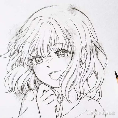 动漫女生手绘线稿