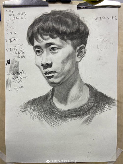 素描头像范画美术艺考