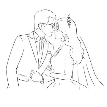 卡通婚纱照
