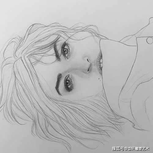 有颜色的素描,画的真美