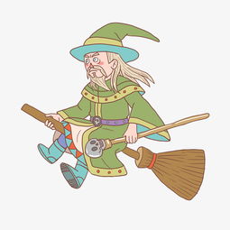 万圣节巫师飞行手绘卡通图片素材其他格式下载动漫人物大全
