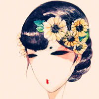 手绘卡通头像女生各种漂亮发型,很潮流的淑女
