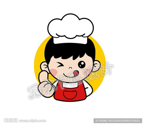 卡通厨师男孩简化头像版设计图