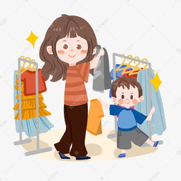 卡通妈妈带孩子逛街png素材图片免费下载千库网