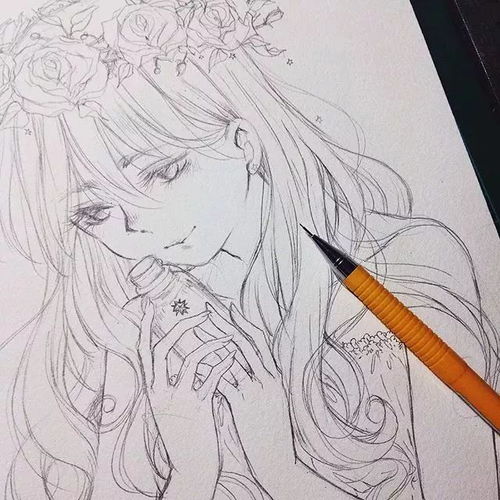 线条感十足的动漫人物素描,超美少女