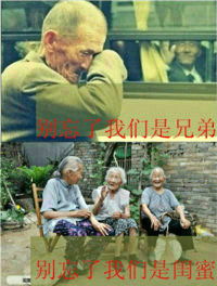 求一张上面写着我们是兄弟,我们是闺蜜的图片搞笑的老人头像的