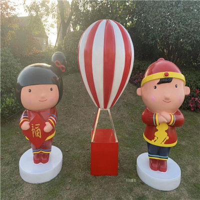 吉祥物卡通雕塑,玻璃钢卡通财神爷雕塑-黄页88网