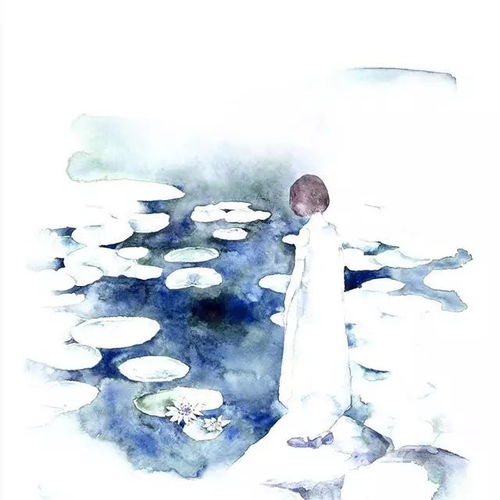 一组小清新水彩插画