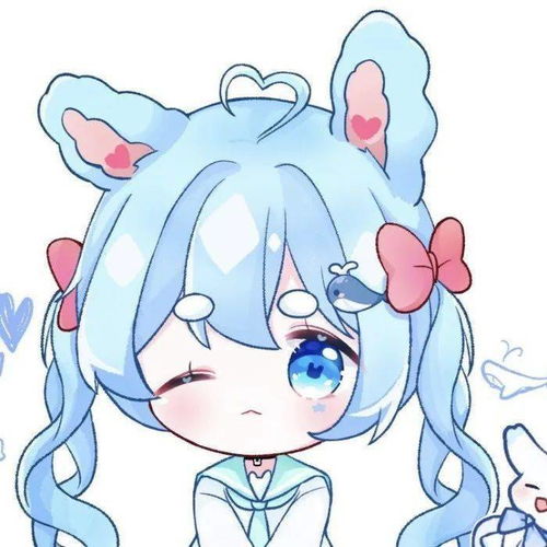 蓝色系可爱女生漫画头像,大海的颜色