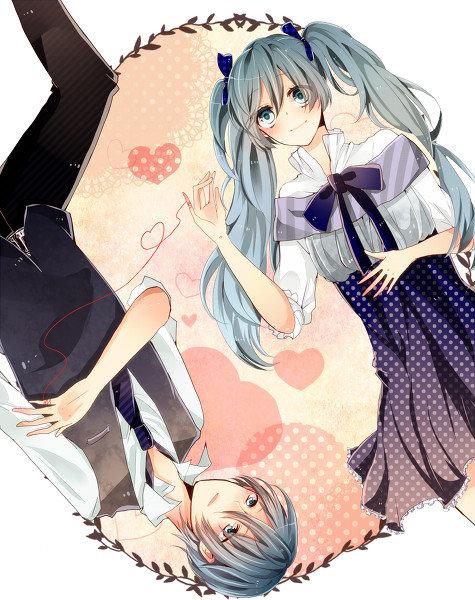求初音未来和她男友的照片,要动漫的啦,和kaito大哥的照片也行,哎呀哎呀动漫的啦