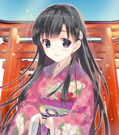 和风动漫美图插画自信十足的华丽美少女,对未来充满了希望