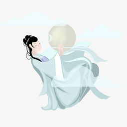 唯美古典古风仙女姐姐抱月png图片素材其他格式下载动漫人物大全
