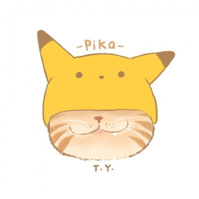 手绘卡通猫咪情侣头像