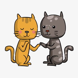 卡通情侣动物小花猫插画图片素材其他格式下载动漫人物大全