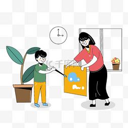 线条亲子图片线条亲子图片素材免费下载千库网