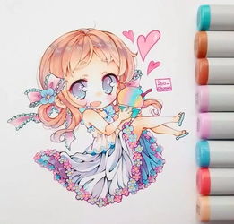 初学者的福利学动漫马克笔上色,从q版卡通萌漫少女