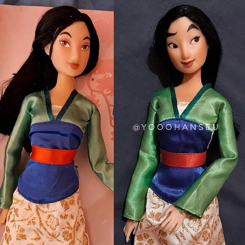 改造后的迪士尼公主娃娃,花木兰表情灵动,艾莎女王从动画中走出