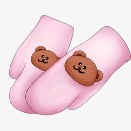 粉色的小熊手套插画图片素材其他格式下载动漫人物大全