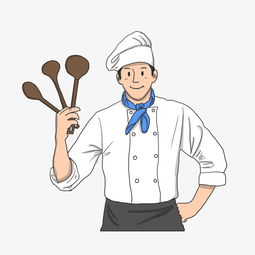 美食手拿炊具戴帽子的男厨师图片素材其他格式下载动漫人物大全