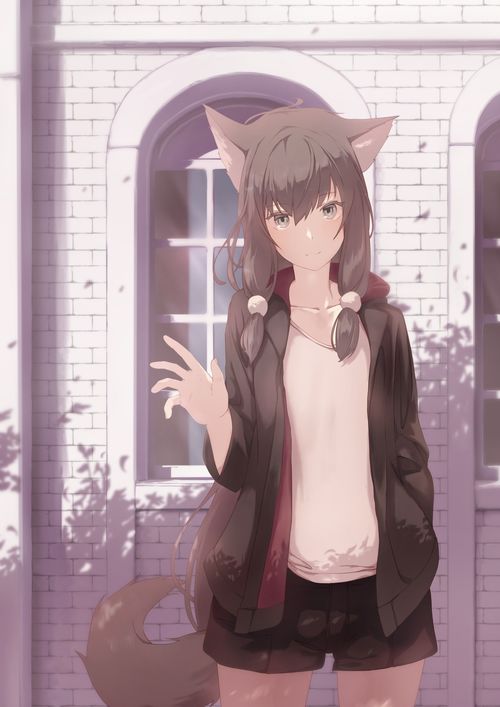 猫耳朵动漫萝莉插画