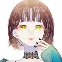 卡通头像戴眼镜女生可爱萌短发