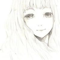 可爱卡通女生黑白素描头像跪求