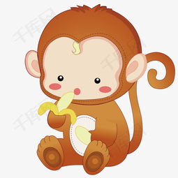 吃香蕉的小猴素材图片免费下载高清卡通手绘psd千库网图片编号7255751