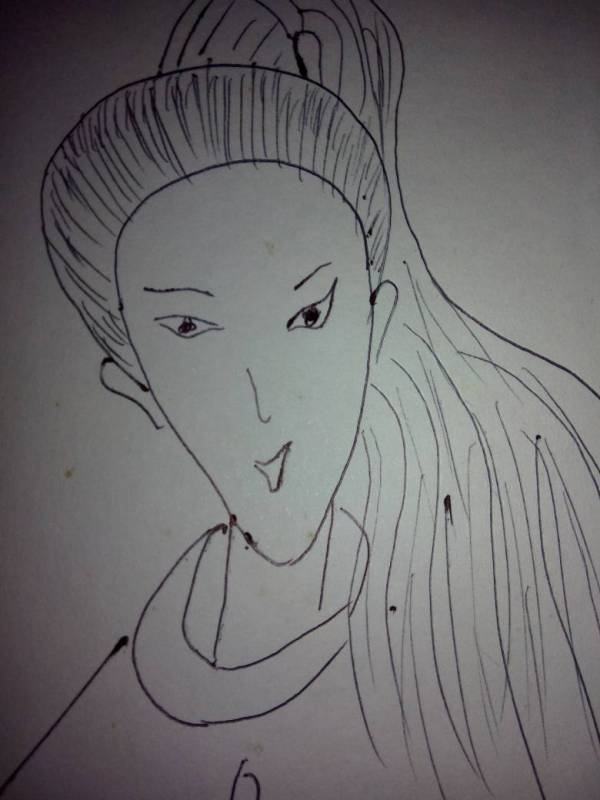 我想素描一张动漫少女的图,初学者希望发一张简单点的