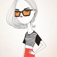 女生微信头像卡通短发微信头像图片大全