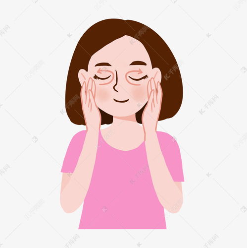 涂眼霜的美女手绘卡通图标素材图片免费下载千库网