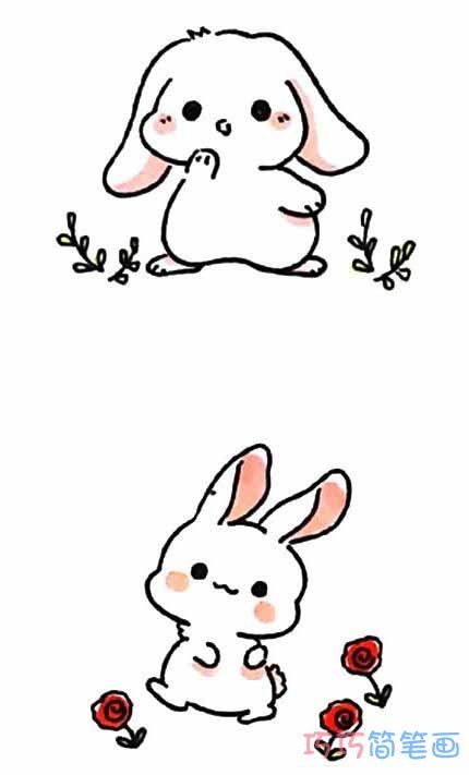 小兔子头像简笔画可爱