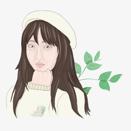 手绘清新美女插画png素材图片素材其他格式下载动漫人物大全