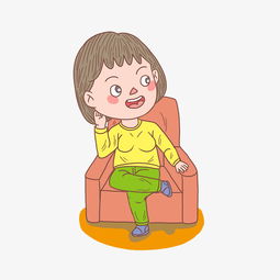 卡通手绘人物坐着娱乐少女图片素材其他格式下载动漫人物大全