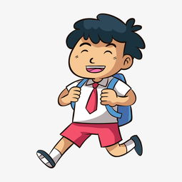 学校学生上学男孩手绘插画图片素材其他格式下载动漫人物大全
