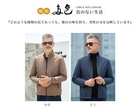 2018秋冬纯色拉链修身商务休闲气质中年男士夹克