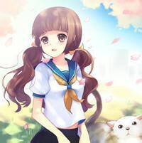 动漫长卷发女生图片