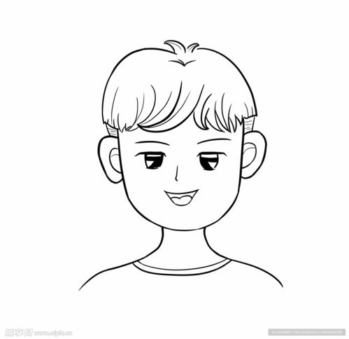 人物线稿图男生男孩手绘设计图卡通设计