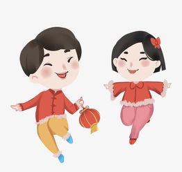 卡通手绘开心玩耍的男孩女孩图片素材其他格式下载动漫人物大全
